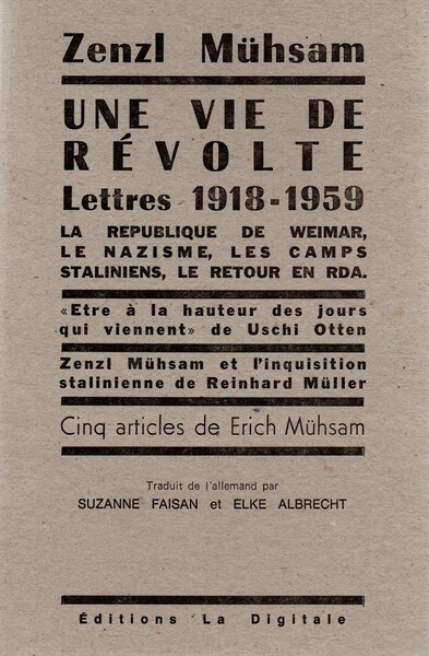 Une vie de révolte - Lettres 1918-1959