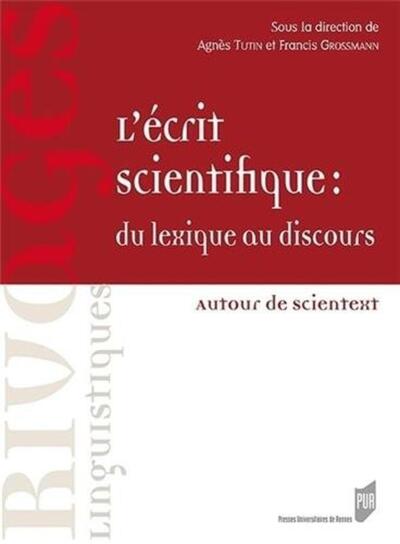 ECRIT SCIENTIFIQUE   DU LEXIQUE AU DISCOURS