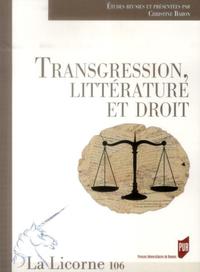 TRANSGRESSION LITTERATURE ET DROIT