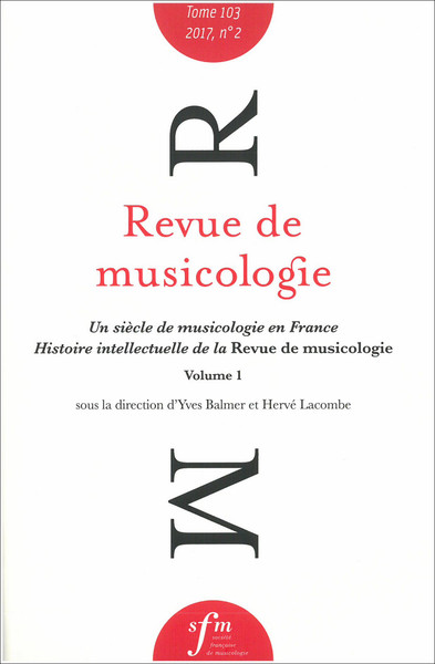 Image de Revue de musicologie tome 103, n° 2 (2017)