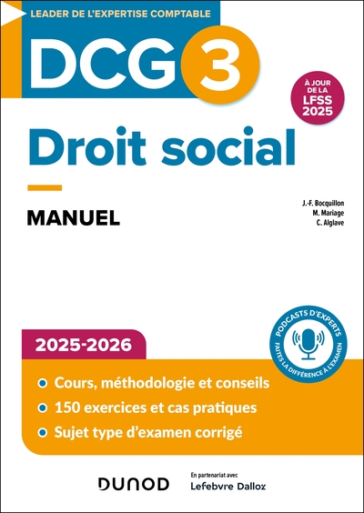 Image de DCG 3 - Droit social - Manuel 2025-2026