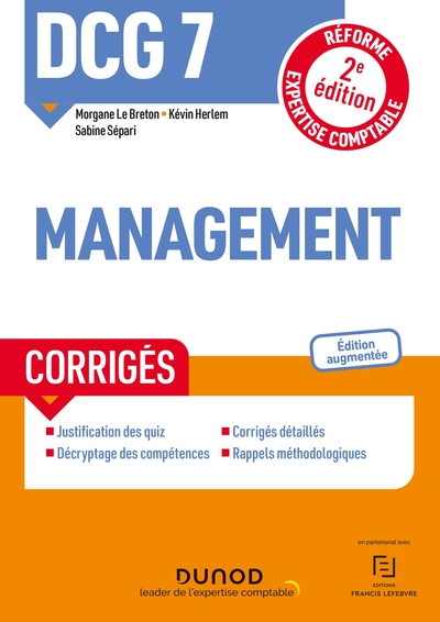 Picture of DCG 7 Management - Corrigés - 2e éd.