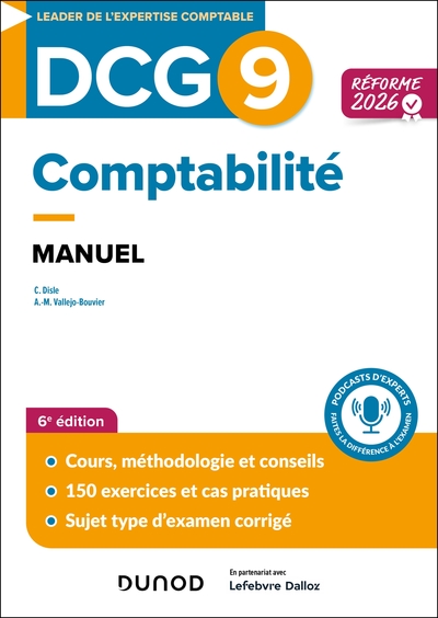 Image de DCG 9 Comptabilité - Manuel - Réforme 2026-2027