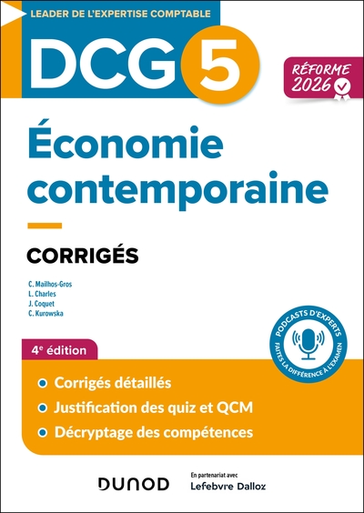 Image de DCG 5 - Economie contemporaine - Corrigés - Réforme 2026-2027