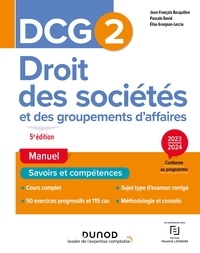 Picture of DCG 2 Droit des sociétés et des groupements d'affaires - Manuel 2023-2024