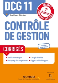 Picture of DCG 11 Contrôle de gestion - Corrigés - 2e éd.
