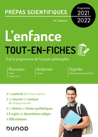 Image de L'enfance - Tout-en-fiches - Prépas scientifiques Français-philosophie - Programme 2021-2022