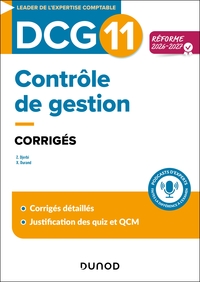 Image de DCG 11 Contrôle de gestion - Corrigés - Réforme 2026-2027