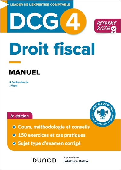 Image de DCG 4 - Droit fiscal - Manuel - Réforme 2026-2027