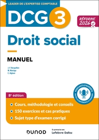 Image de DCG 3 - Droit social - Manuel - Réforme 2026-2027