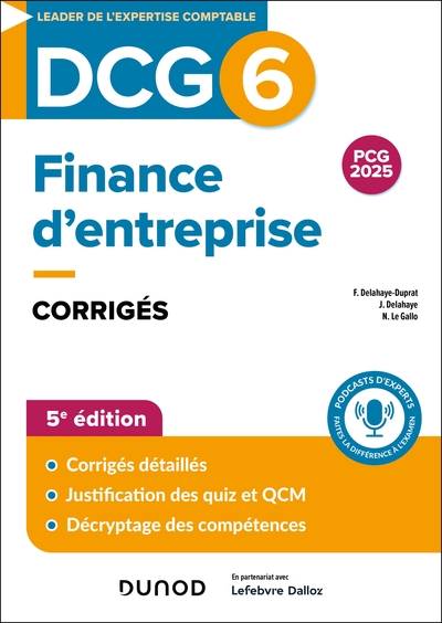 Picture of DCG 6 - Finance d'entreprise - Corrigés - 5e éd.
