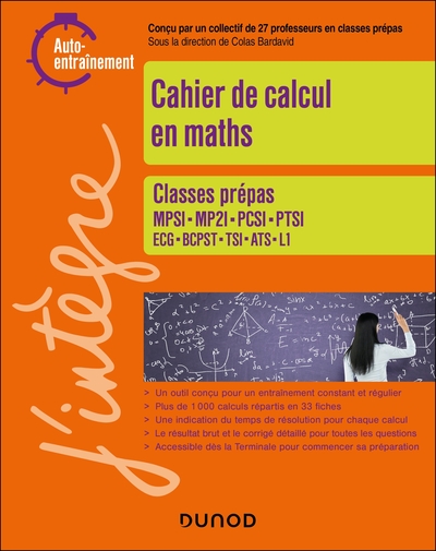 Image de Cahier de calcul en maths Prépas 1re année