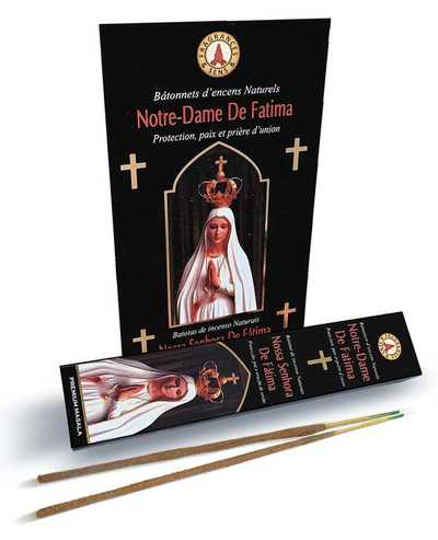 Image de Encens en Batonnets , boite de 12 étuis de 15 bâtons Notre Dame de Fatima