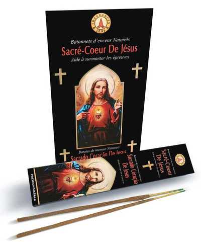 Image de Encens en Batonnets , boite de 12 étuis de 15 bâtons Sacré Coeur de Jésus