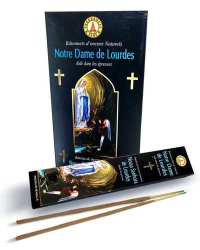 Image de Encens en Batonnets , boite de 12 étuis de 15 bâtons Notre Dame de Lourdes