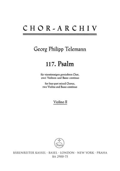 Image de GEORG PHILIPP TELEMANN : PSALM 117 LAUDATE JEHOVAM - VIOLON 2
