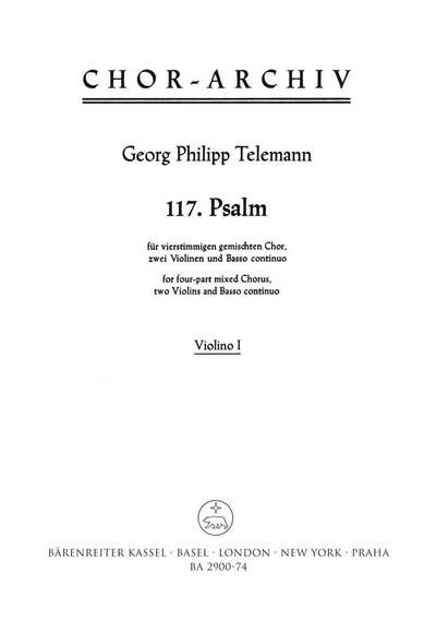 Image de GEORG PHILIPP TELEMANN : PSALM 117 LAUDATE JEHOVAM - VIOLON 1