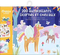 Image de 200 autocollants licornes et chevaux NED