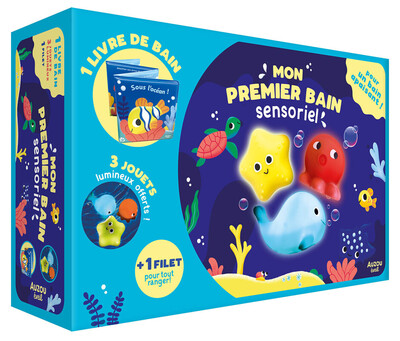 Image de Mon coffret de bain sensoriel - pour un bain apaisant ! - Avec un livre et des jouets sensoriels et lumineux !