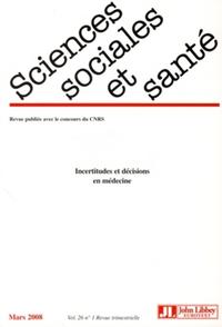 Image de Revue Sciences Sociales et Santé  Vol. 26 n°1 Mars 2008