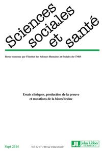 Image de Revue sciences sociales et santé - Vol 32 - N°3 sept 2014