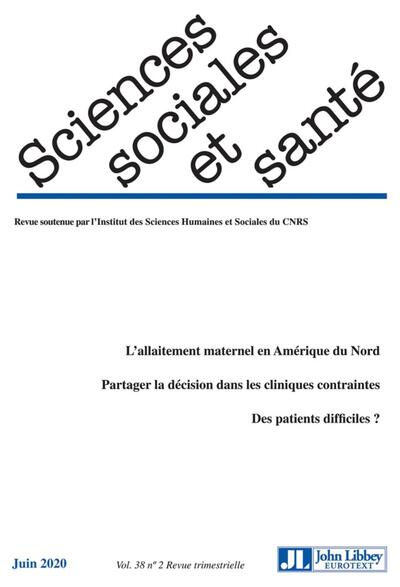 Picture of Revue Sciences Sociales et Santé. Vol. 38 - N°2 - Juin 2020