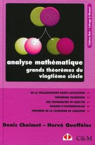 Picture of Analyse mathématique. Grands théorèmes du vingtième siècle.