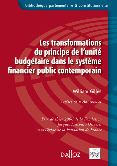 Image de Les transformations du principe de l'unité budgétaire dans le système financier public contemporain