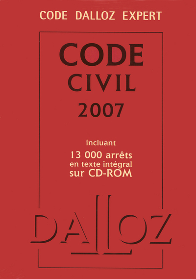 Image de CODE DALLOZ EXPERT. CODE CIVIL 2007 INCLUANT 13000ARRETS EN TEXTE UNTEGRAL SUR CD-ROM