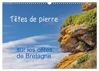 Image de Têtes de pierre sur les côtes de Bretagne (Calendrier mural 2026 DIN A3 vertical), CALVENDO calendrier mensuel