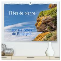 Image de Têtes de pierre sur les côtes de Bretagne  (Calendrier mural 2026 DIN A2 vertical) calendrier de bureau