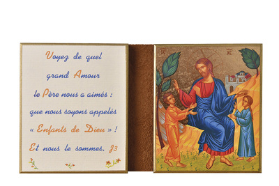 Image de Jésus accueillant les enfants - Diptyque 11x18 cm -  581.F4