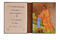 Image de Le Bon Berger conduisant une petite fille - Diptyque 13x19 cm -  377.F9