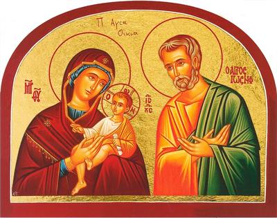 Image de La Sainte Famille - Icône dorée à la feuille 28,5x30,5 cm -  453.69