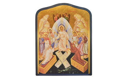 Image de La Résurrection - Icône dorée à la feuille 24x19,5 cm -  518.68
