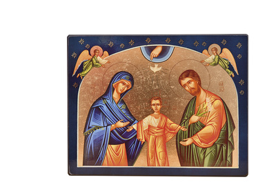Image de La Sainte Famille aux Etoiles - Icône dorée à la feuille 15x11,8 cm -  394.64