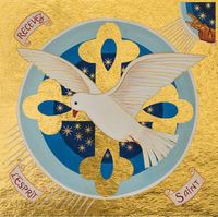 Picture of La Colombe de l'Esprit Saint - Icône dorée à la feuille 13x13 cm -  652.64