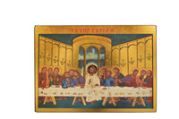Image de La Cène - Icône dorée à la feuille 11,8x16,5 cm -  241.64