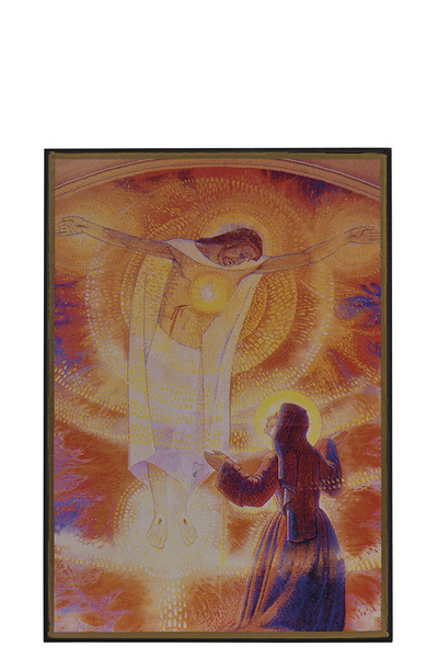 Image de Fresque (Jésus et Marguerite Marie) - Mini icône autocollante 8x7 cm -  415.13