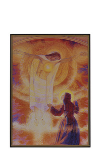 Image de Fresque (Jésus et Marguerite Marie) - Mini icône autocollante 8x7 cm -  415.13
