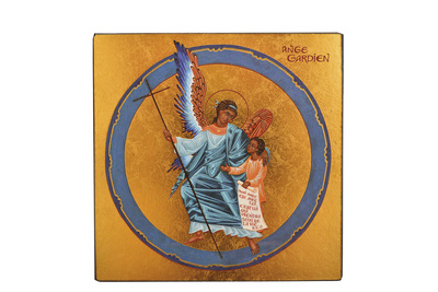 Image de L'Ange Gardien - Icône dorée à la feuille 13x13 cm -  195.64