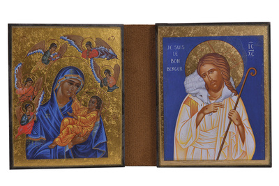 Image de Notre Dame de Liesse/Le Bon Pasteur - Diptyque 8x15 cm -  398.F3