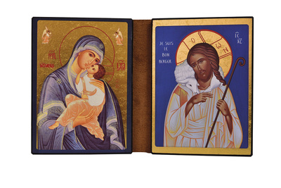 Image de Marie et le Bon Pasteur - Diptyque 13x19 cm -  443.F9