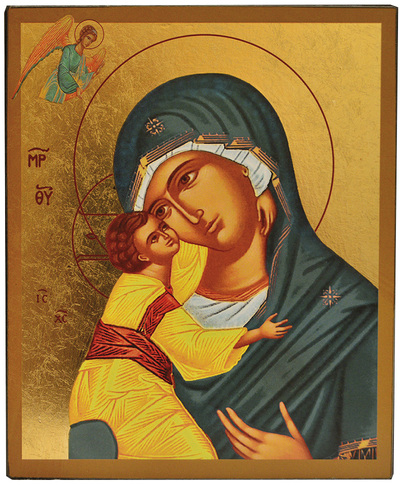 Image de Notre Dame de la bonne nouvelle - Icône dorée à la feuille 18x14,9 cm -  1107.67