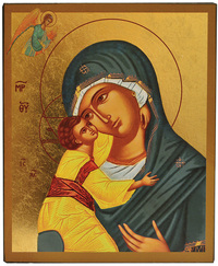 Image de Notre Dame de la bonne nouvelle - Icône dorée à la feuille 18x14,9 cm -  1107.67