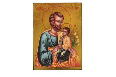 Image de Saint Joseph à l'Enfant - Mini icône autocollante 7x5 cm -  128.11