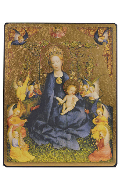 Image de Vierge à la Treille aux roses - Mini icône autocollante 7x5 cm -  824.11