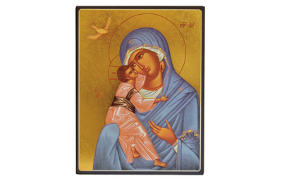 Image de Notre Dame de l'Esprit Saint - Icône dorée à la feuille 19,7x14,9 cm -  126.67