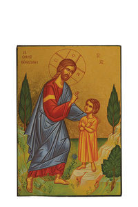 Image de Christ Bénissant - Icône dorée à la feuille 13,7x9,6 cm -  537.63