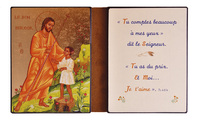 Image de Le Bon Berger conduisant un petit garçon - Diptyque 13x19 cm -  177.F9